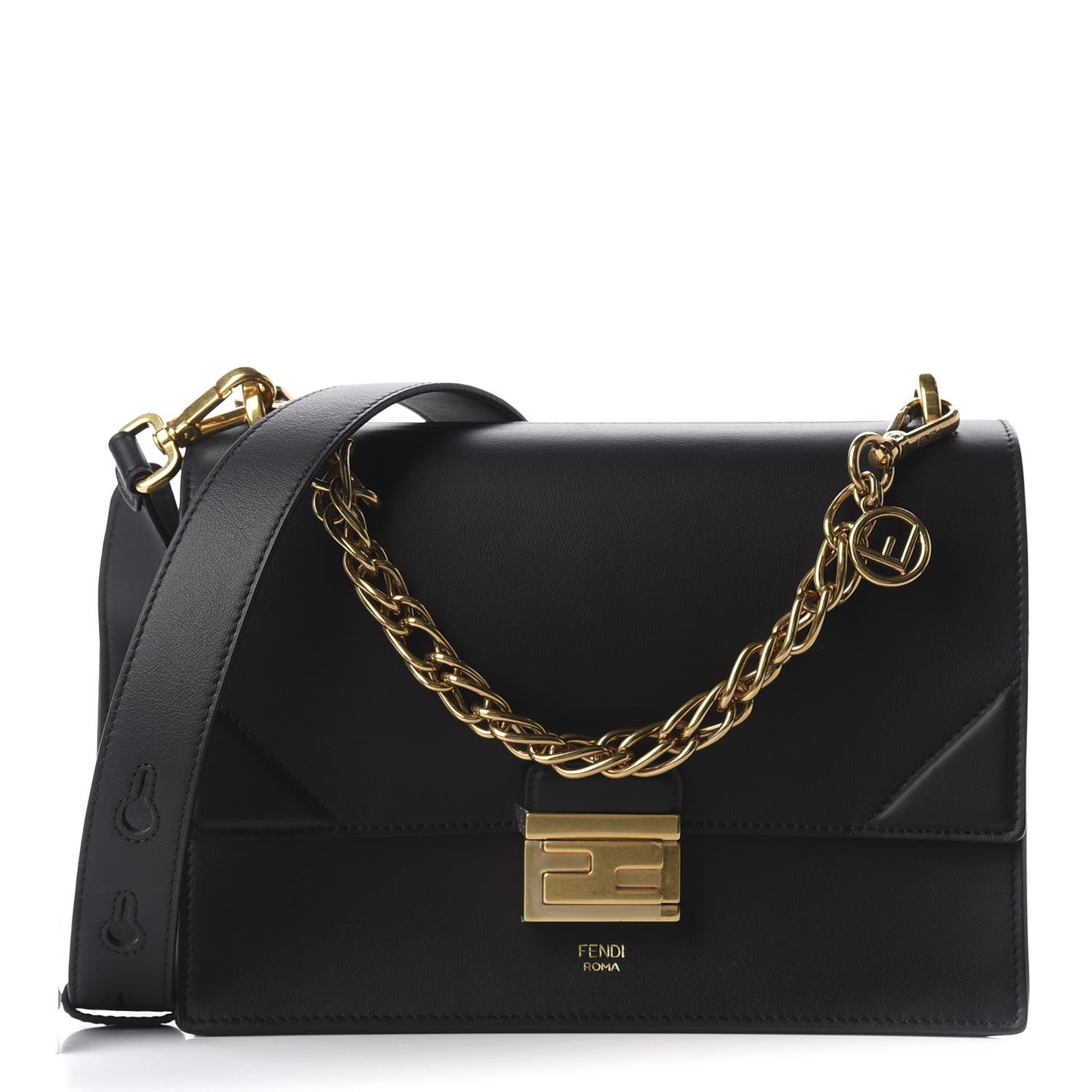 Vitello Grace Matte F is Fendi Kan U Shoulder Bag Black