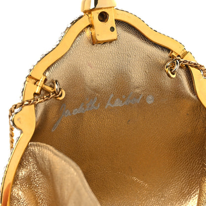 Judith Leiber Swarovski Crystal Chatelaine Minaudiere Gold 6 of 14