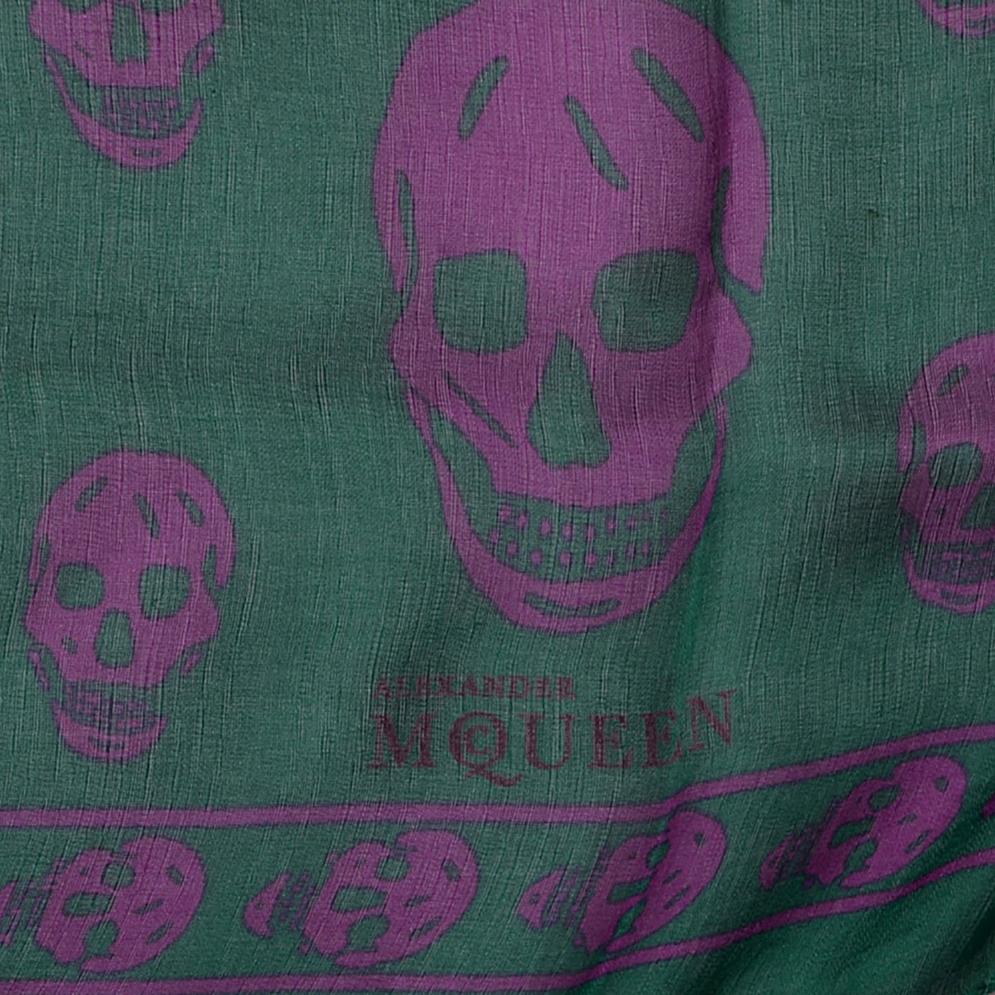 Silk Chiffon Skull Scarf Green