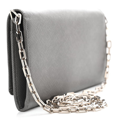 Prada Saffiano Metal Oro Chain Wallet Marmo 3 of 11