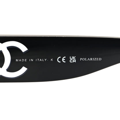 Chanel Acetate Nyon Oval CC Sunglasses 5528-A Black 6 of 7