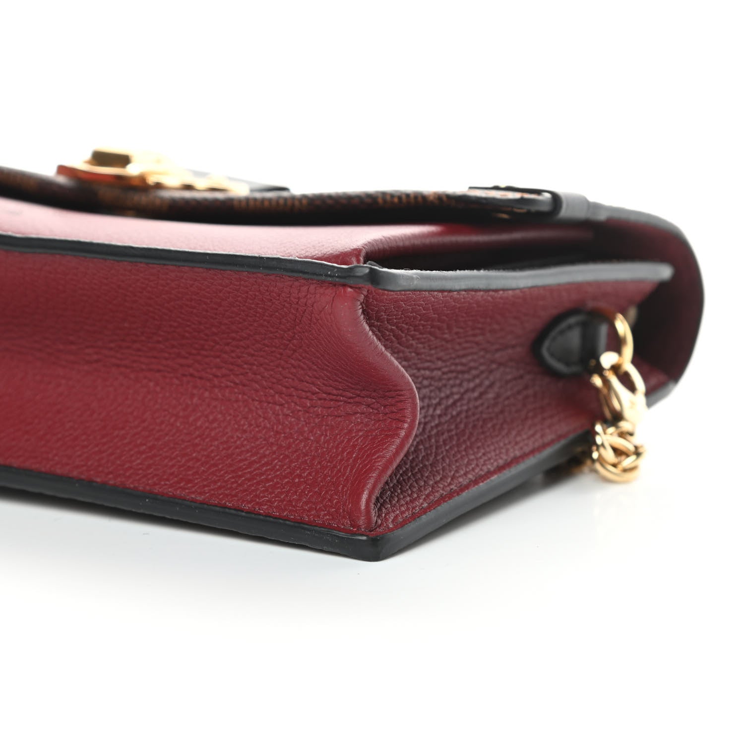 Louis Vuitton Damier Ebene Vavin Chain Wallet Red 10 of 11