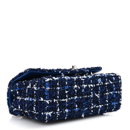 Chanel Tweed Quilted Mini Rectangular Flap Navy Blue Ecru 4 of 11