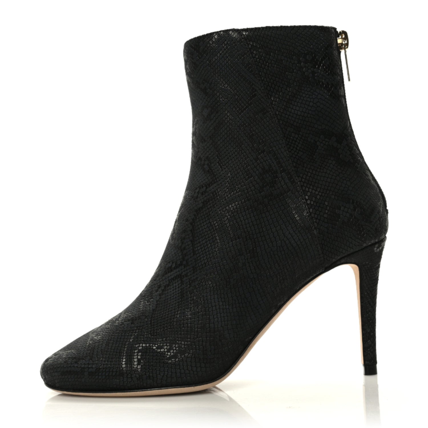 Jimmy Choo Snakeskin Printed Ankle Boots 35 Black 1 of 6