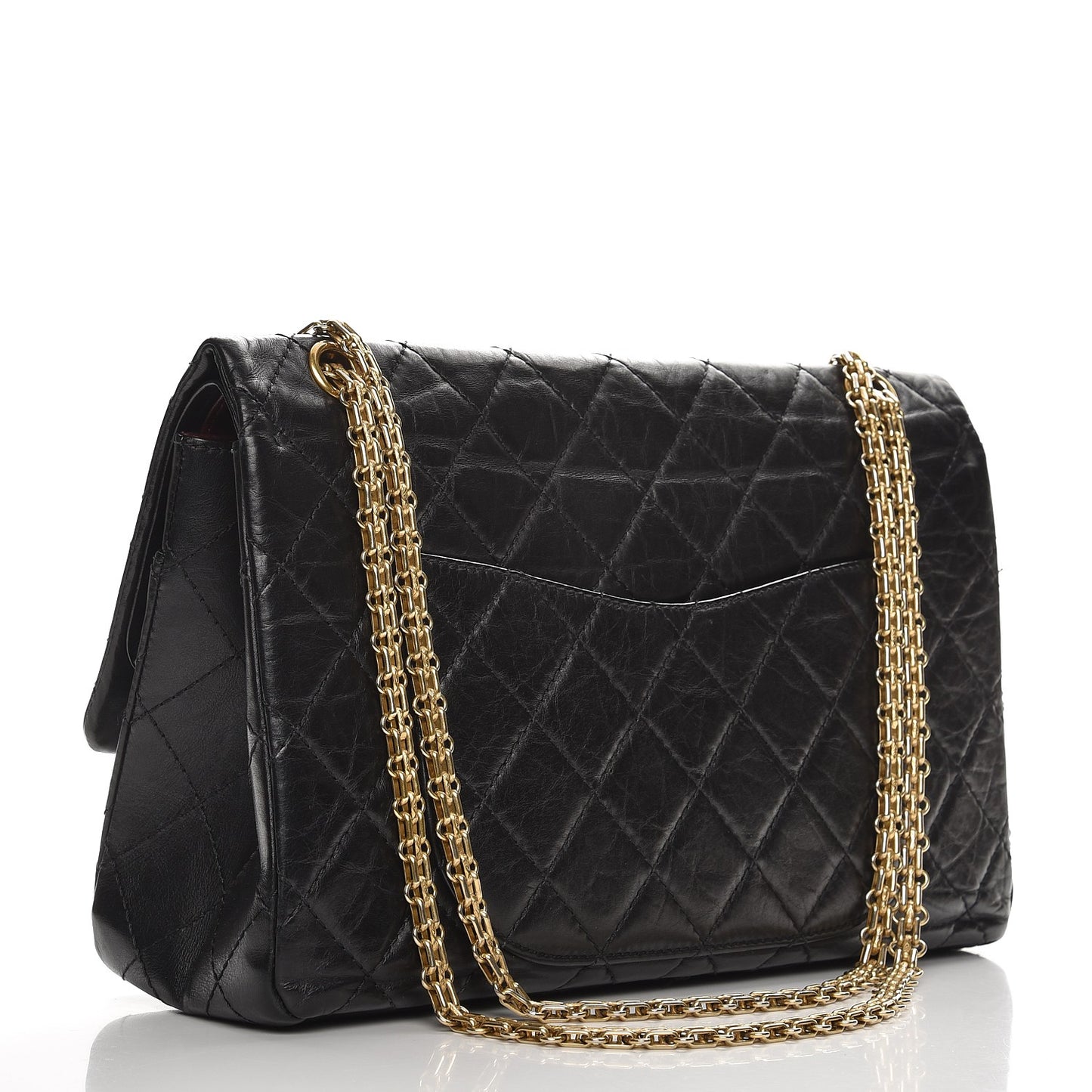 Aged Calfskin Quilted 2.55 Reissue 227 Flap Black