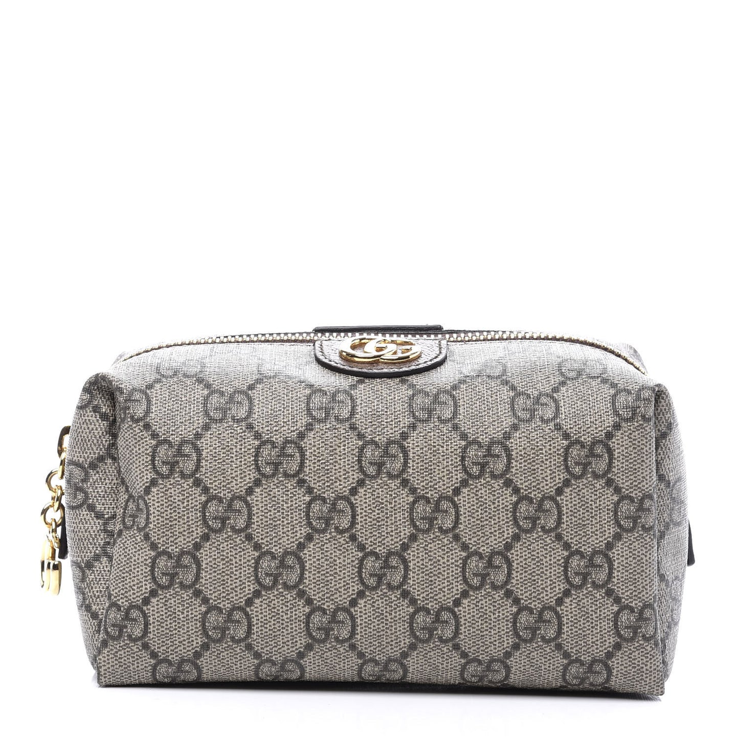 Soft GG Supreme Monogram Calfskin Medium Ophidia Cosmetic Case Beige Ebony New Acero