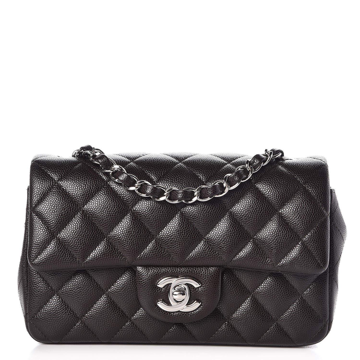 Chanel Caviar Quilted Mini Rectangular Flap Dark Brown 1 of 8