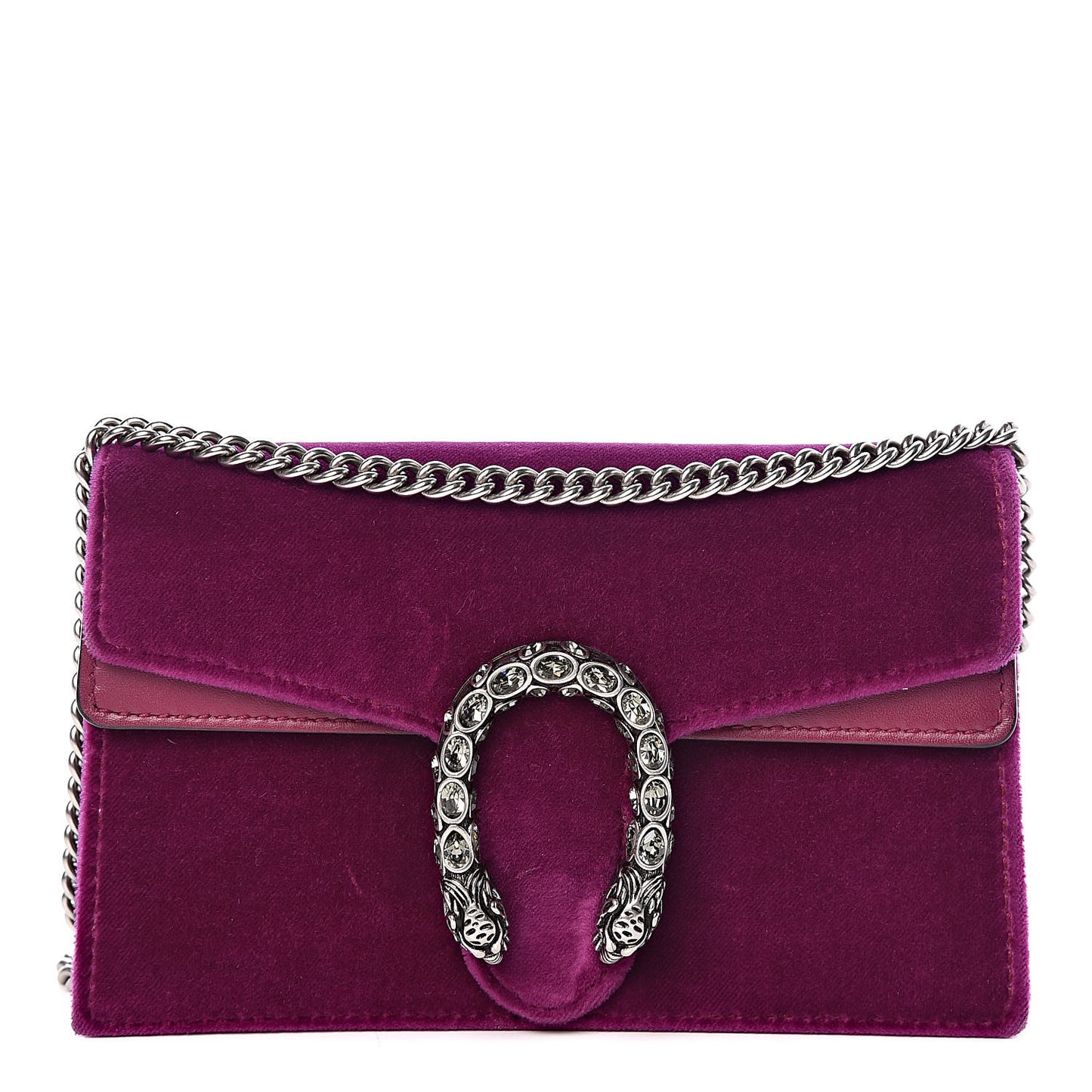 Velvet Super Mini Dionysus Shoulder Bag Fuchsia Violet Cyclamen