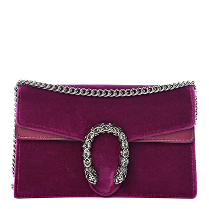 Gucci Velvet Super Mini Dionysus Shoulder Bag Fuchsia Violet Cyclamen 1 of 15