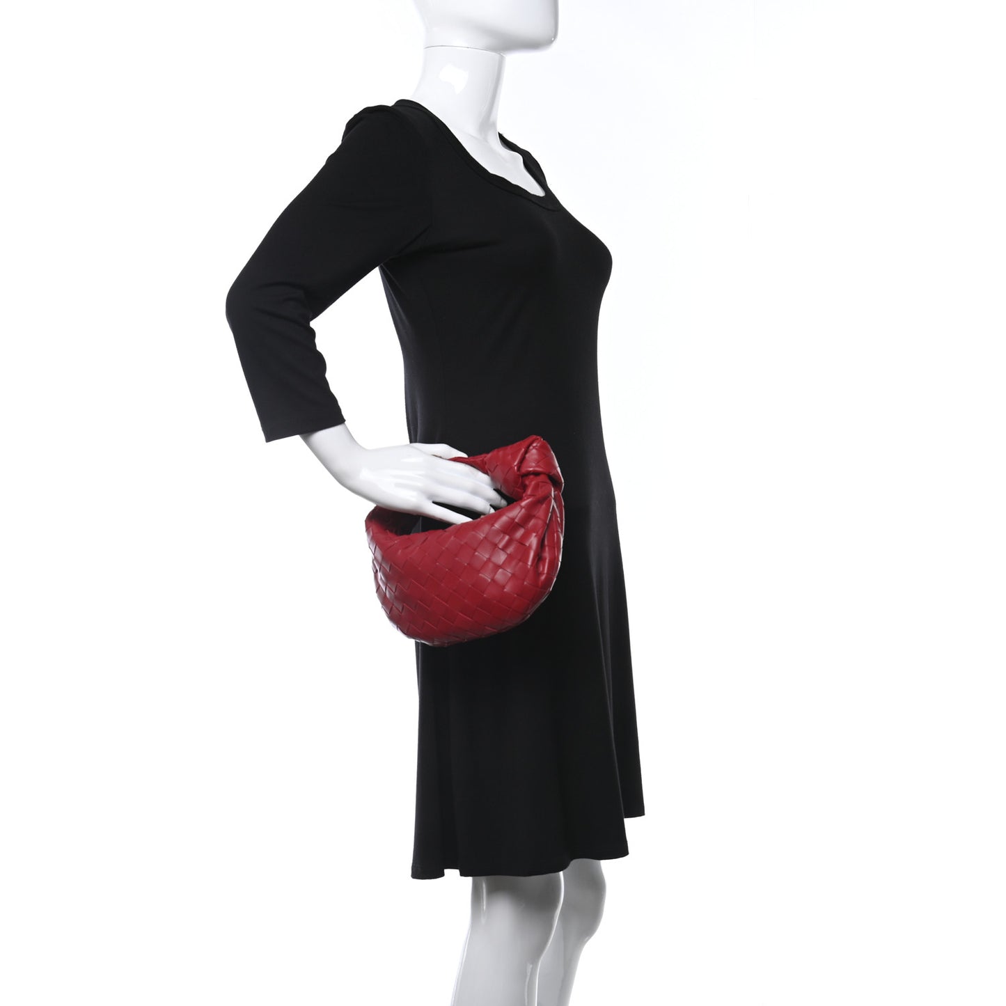 Nappa Intrecciato Mini Jodie Dark Red
