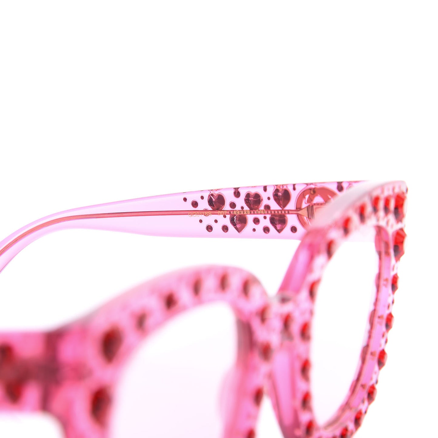 Acetate Crystal Heart GG0116S Sunglasses Fuchsia