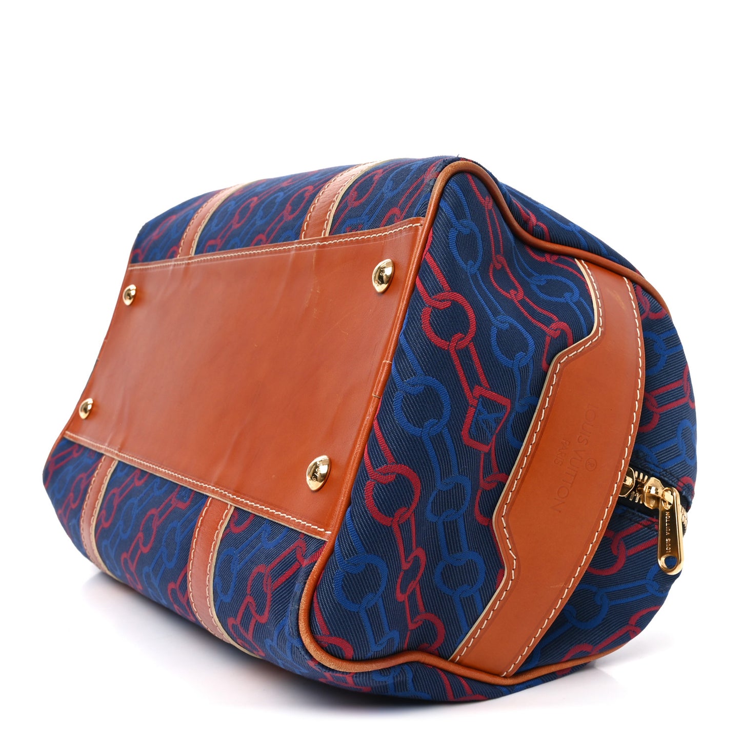 Calfskin Canvas Ouvea Keepall 40  Blue Red