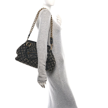 Marc Jacobs Suede Crystal Quilted Stam Black 2 of 11