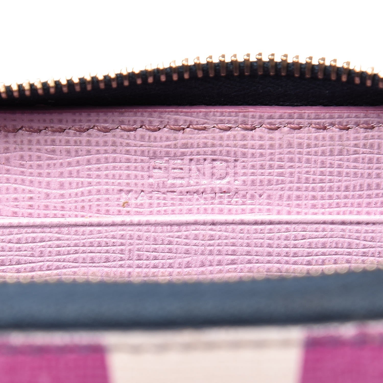 Fendi Vitello Elite Crystal Eye Monster Mini Zip Around Wallet Cobalt Lavender Pink 6 of 13