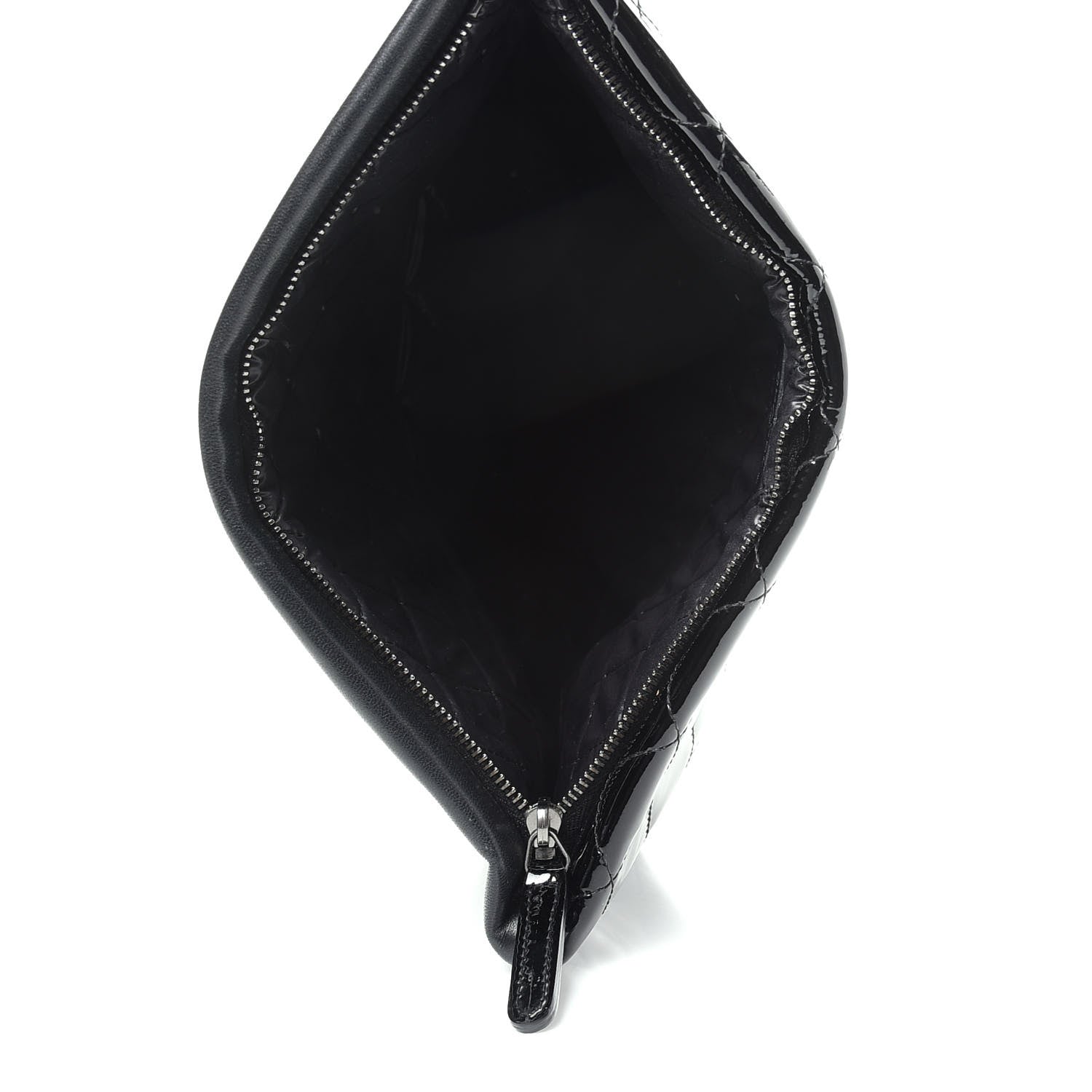 Chanel Patent Calfskin Quilted Beauty CC Clutch Black 5 of 8