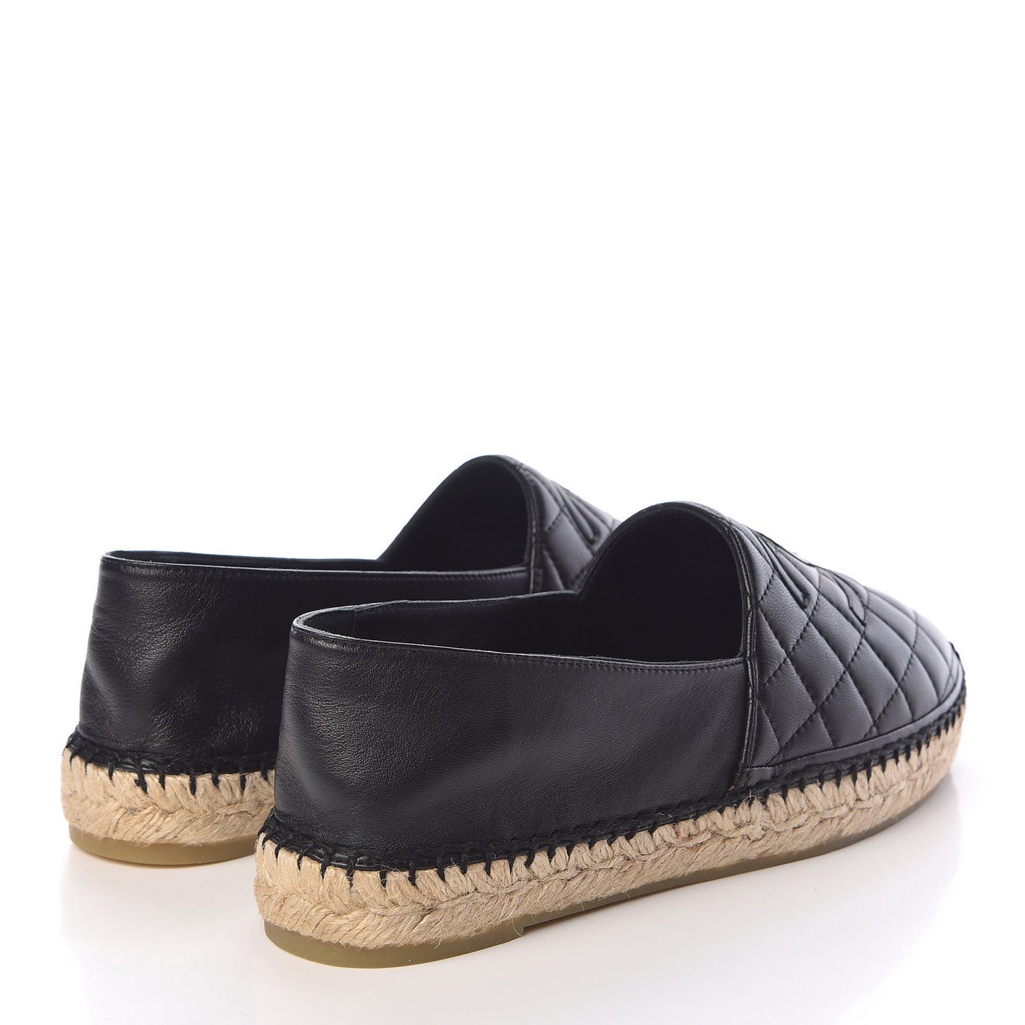 Lambskin Quilted CC Espadrilles 40 Black