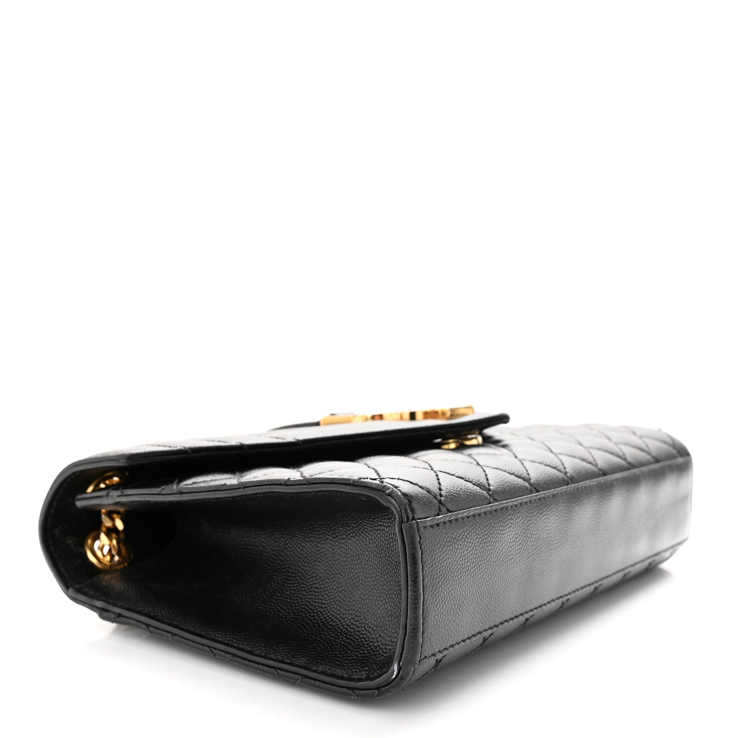 Grain De Poudre Textured Mixed Matelasse Triquilt Medium Monogram Satchel Black