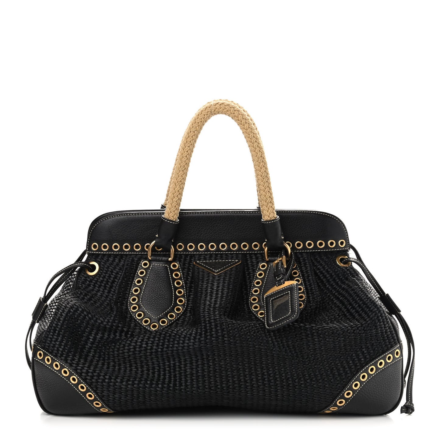 Paglia Vitello Daino Frame Satchel Black