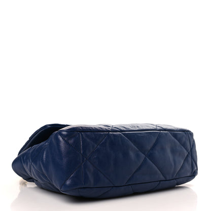 Chanel Goatskin Quilted Large Chanel 19 Flap Dark Blue 4 of 9
