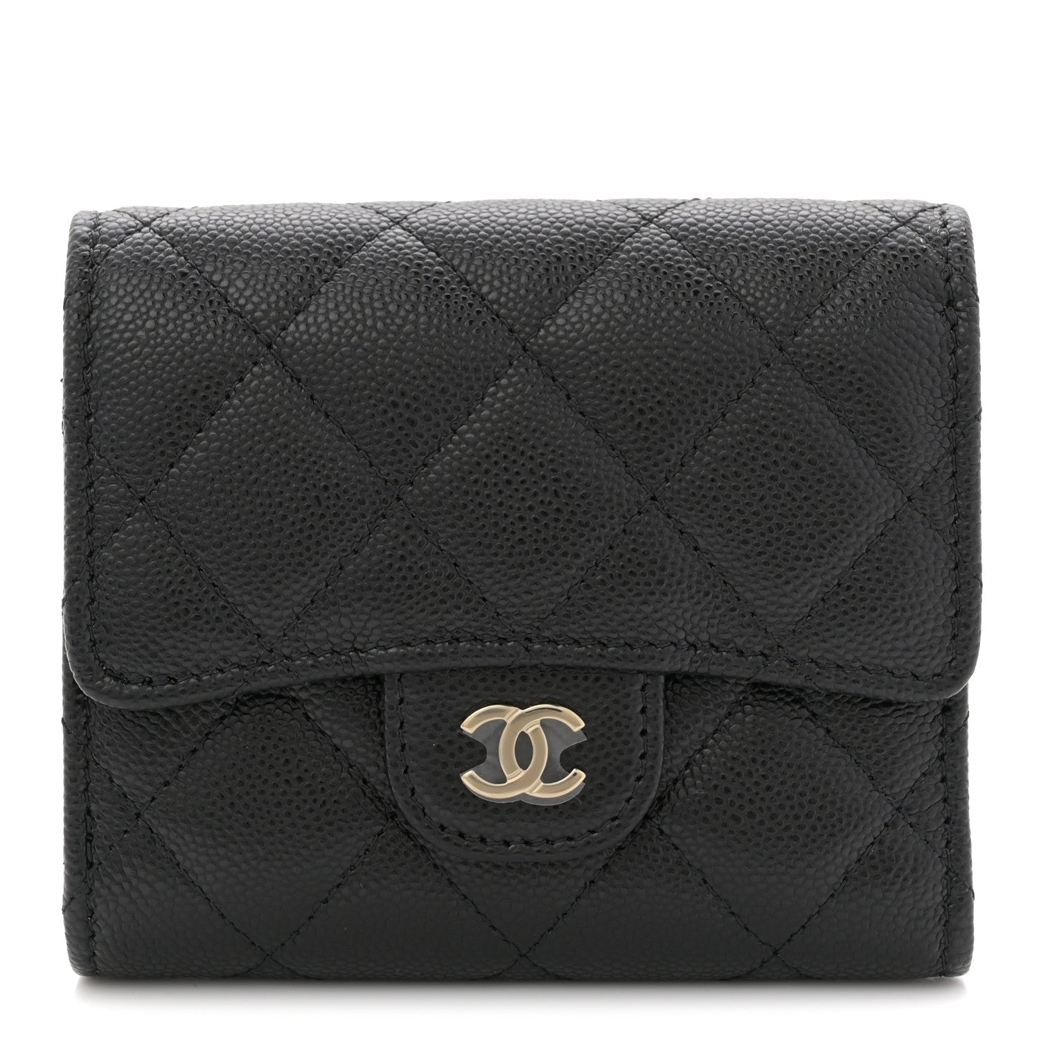 Chanel Caviar Quilted Compact Flap Wallet Black 1 of 7