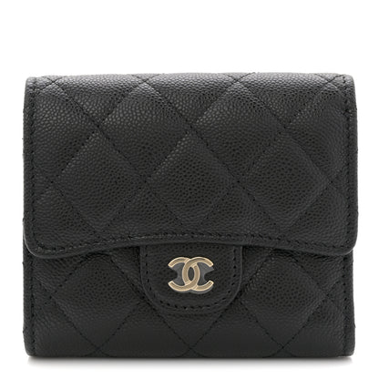 Chanel Caviar Quilted Compact Flap Wallet Black 1 of 7