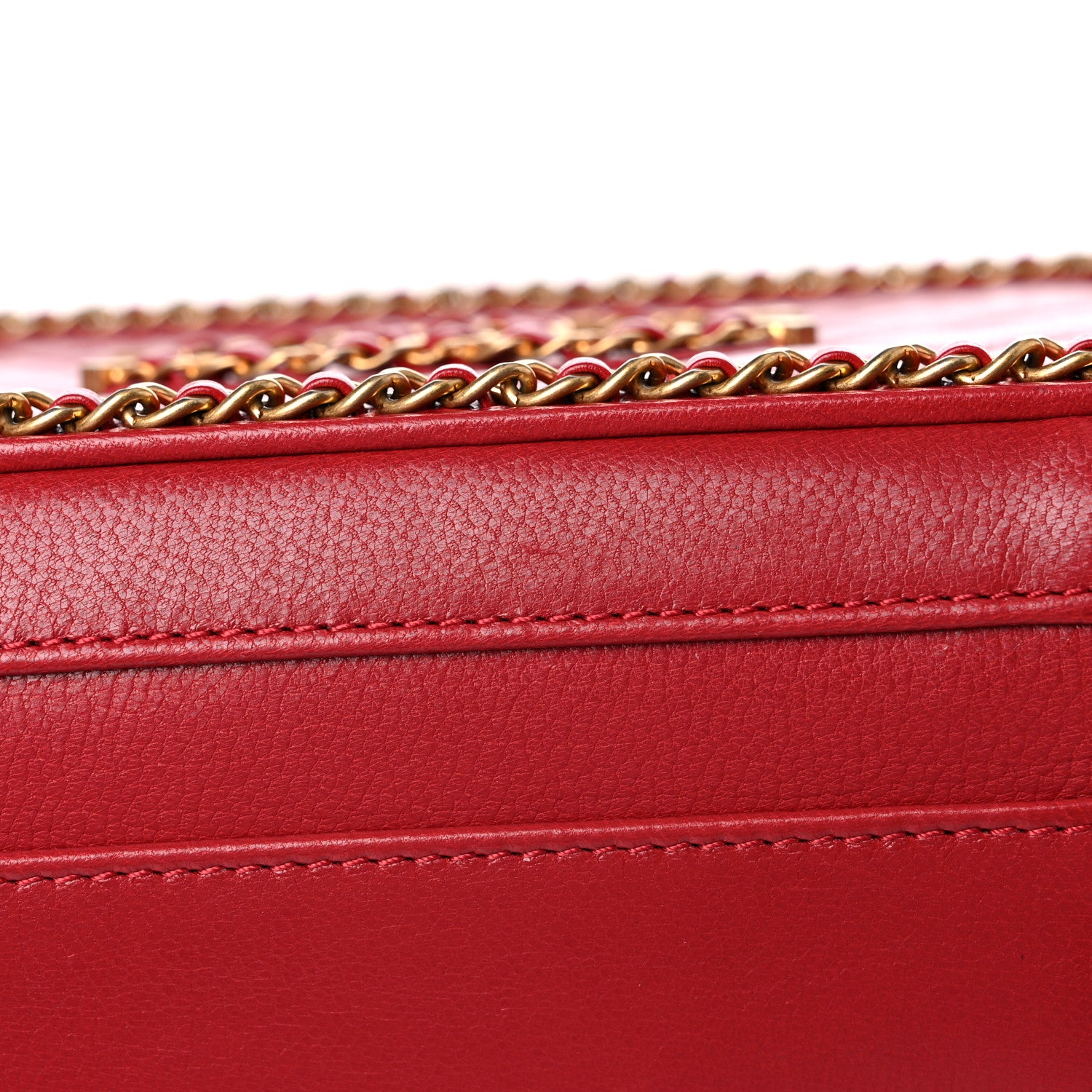 Chanel Goatskin Quilted Small CC Filigree Vanity Case Red 13 of 17