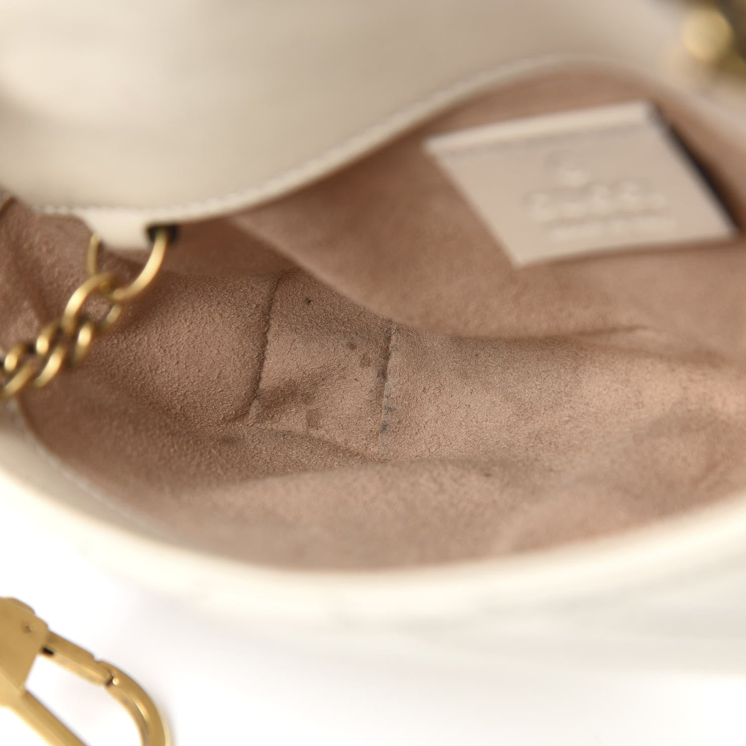 Gucci Calfskin Matelasse Super Mini GG Marmont Shoulder Bag White 11 of 13