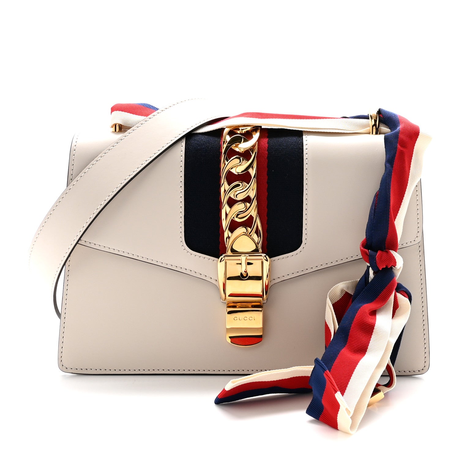 Gucci Calfskin Small Sylvie Shoulder Bag Off White 1 of 10