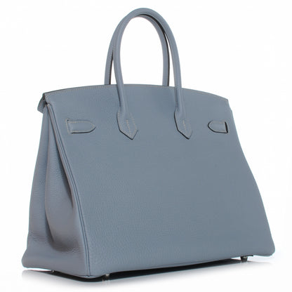 Hermes Togo Birkin 35 Bleu Lin 4 of 12