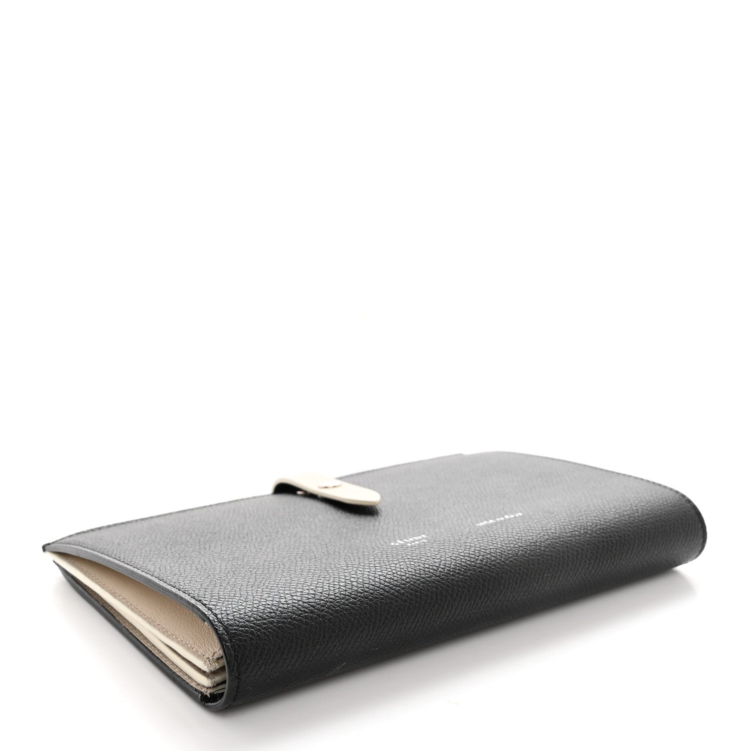 Celine Grained Calfskin Large Multifunction Strap Wallet Black Chalk 4 of 9
