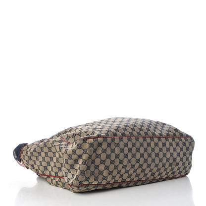 Gucci Monogram Large Positano Tote Navy Red 4 of 17