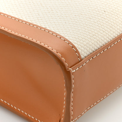 Celine Canvas Calfskin Mini Vertical Cabas Natural Tan 11 of 18