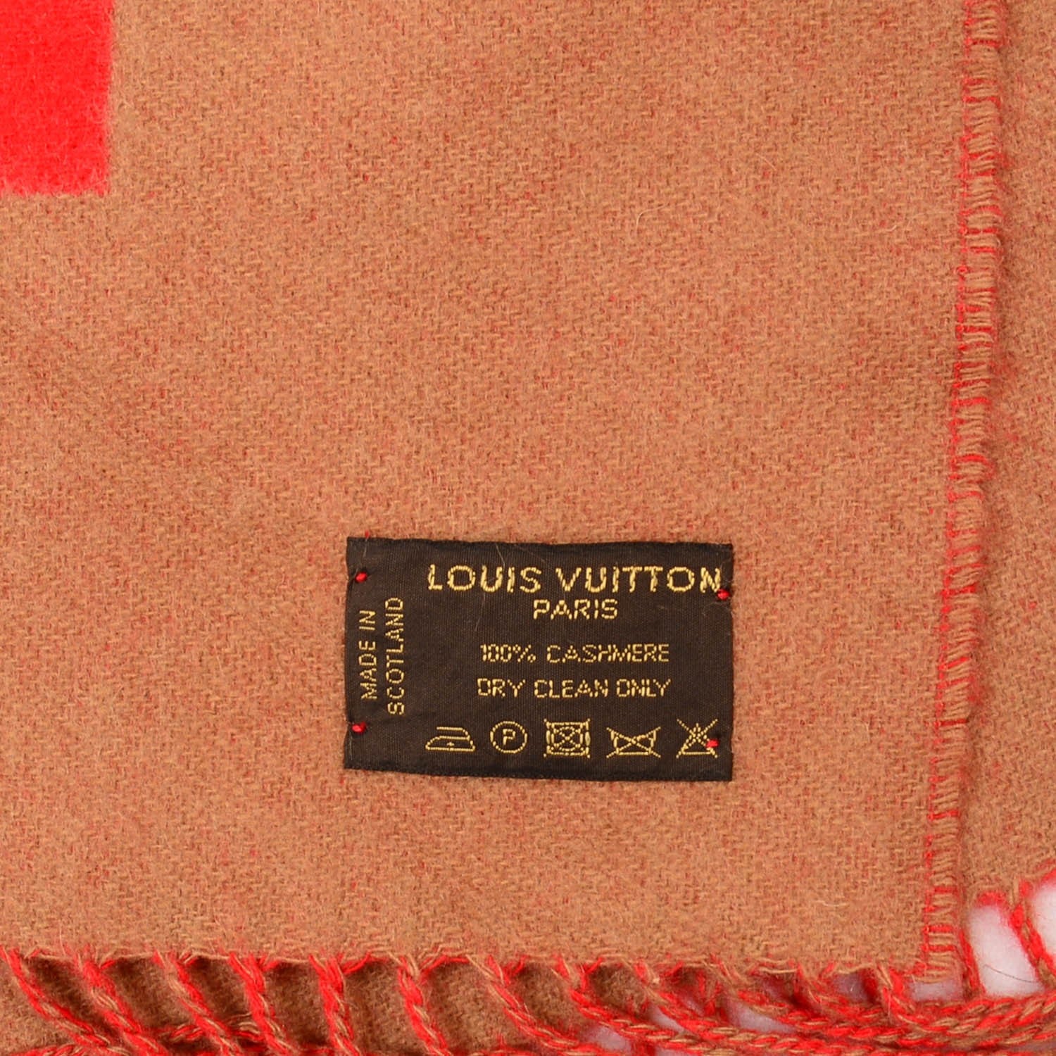 Louis Vuitton Cashmere Baroda Muffler Scarf Rouge Camel 4 of 4