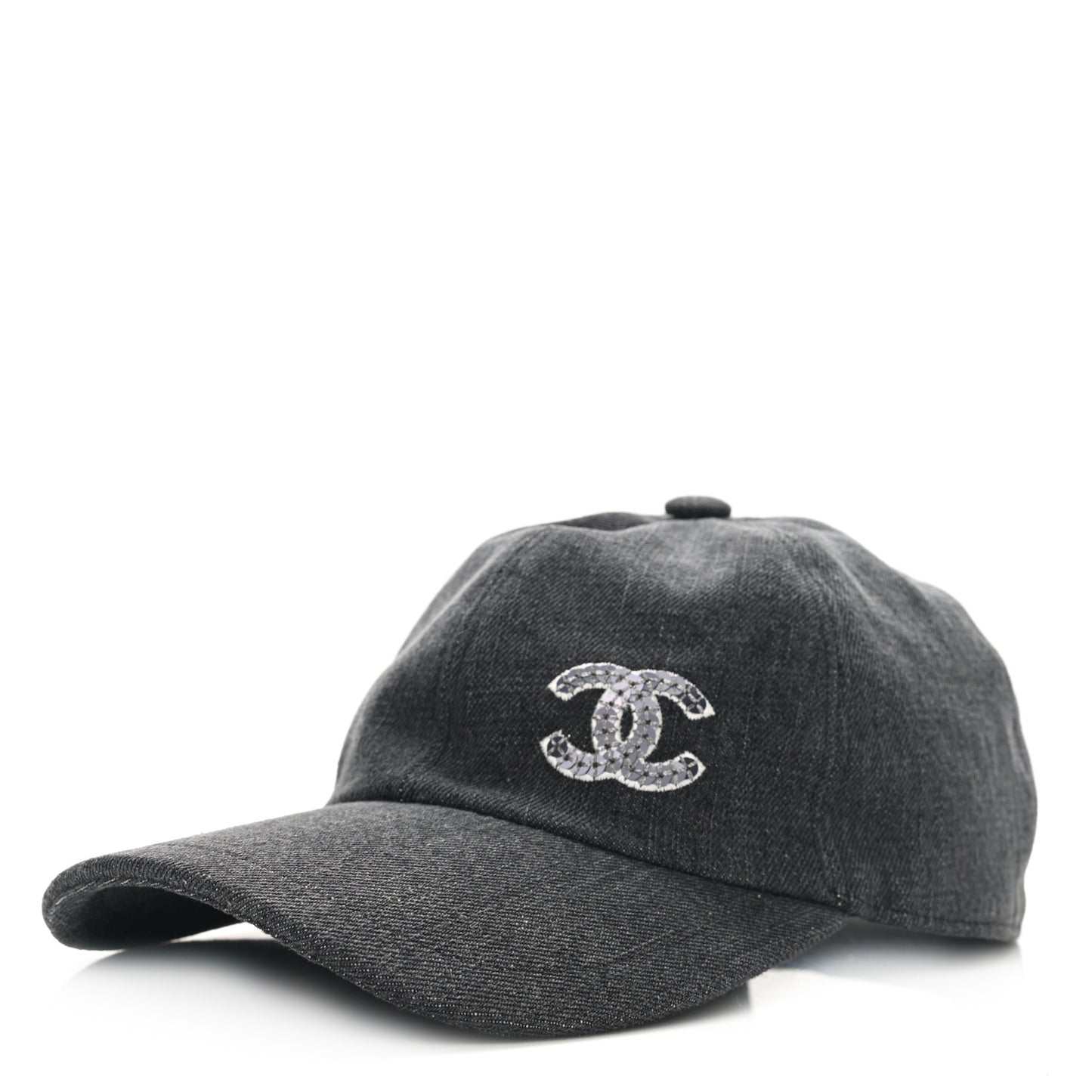 Cotton Sequin CC Cap Hat Black