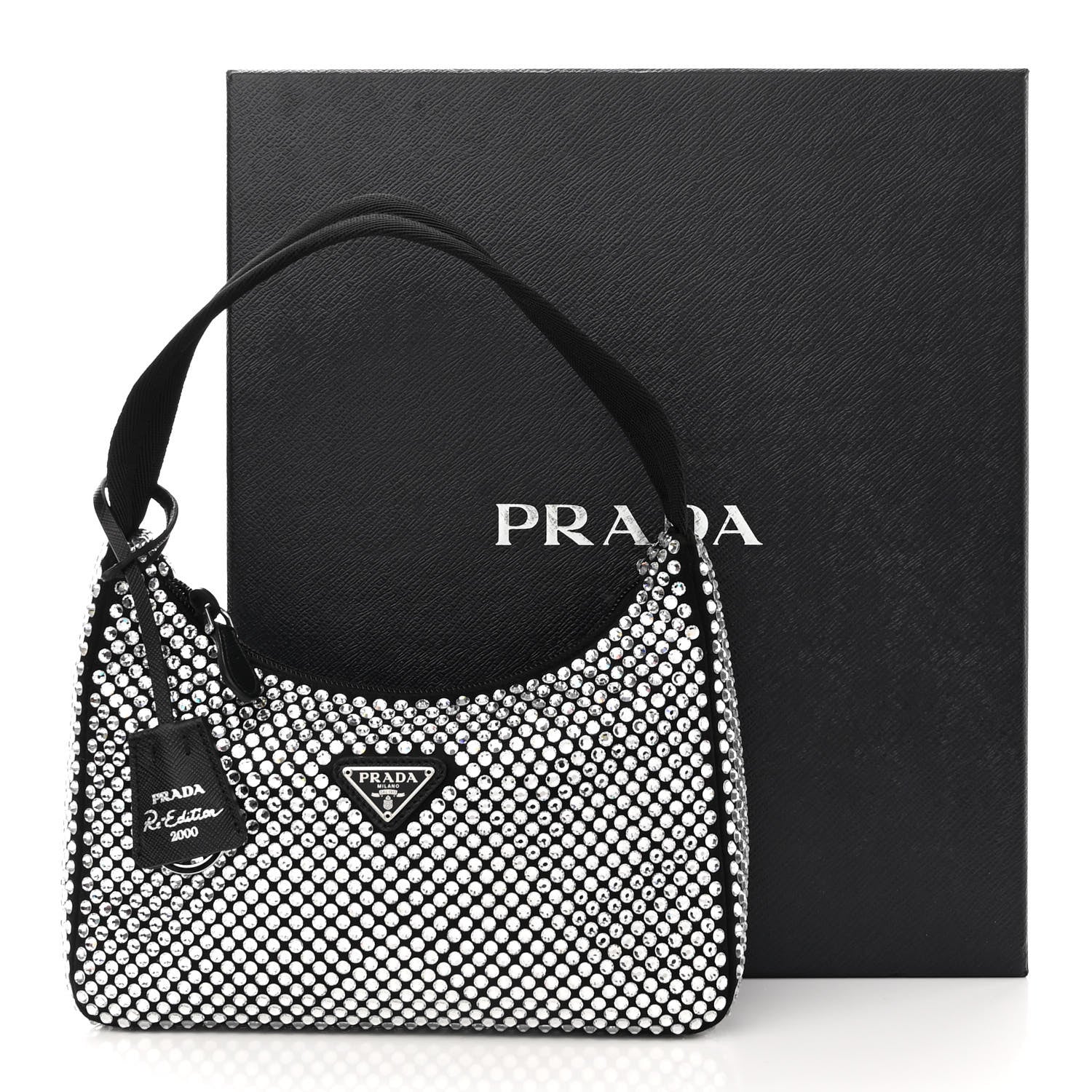 Prada Satin Crystal Mini Re-Edition 2000 Bag Cristal 10 of 10