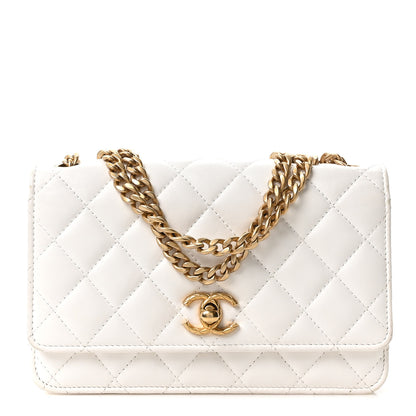 Chanel Lambskin Quilted Pillow Crush Wallet On Chain WOC White 1 of 11