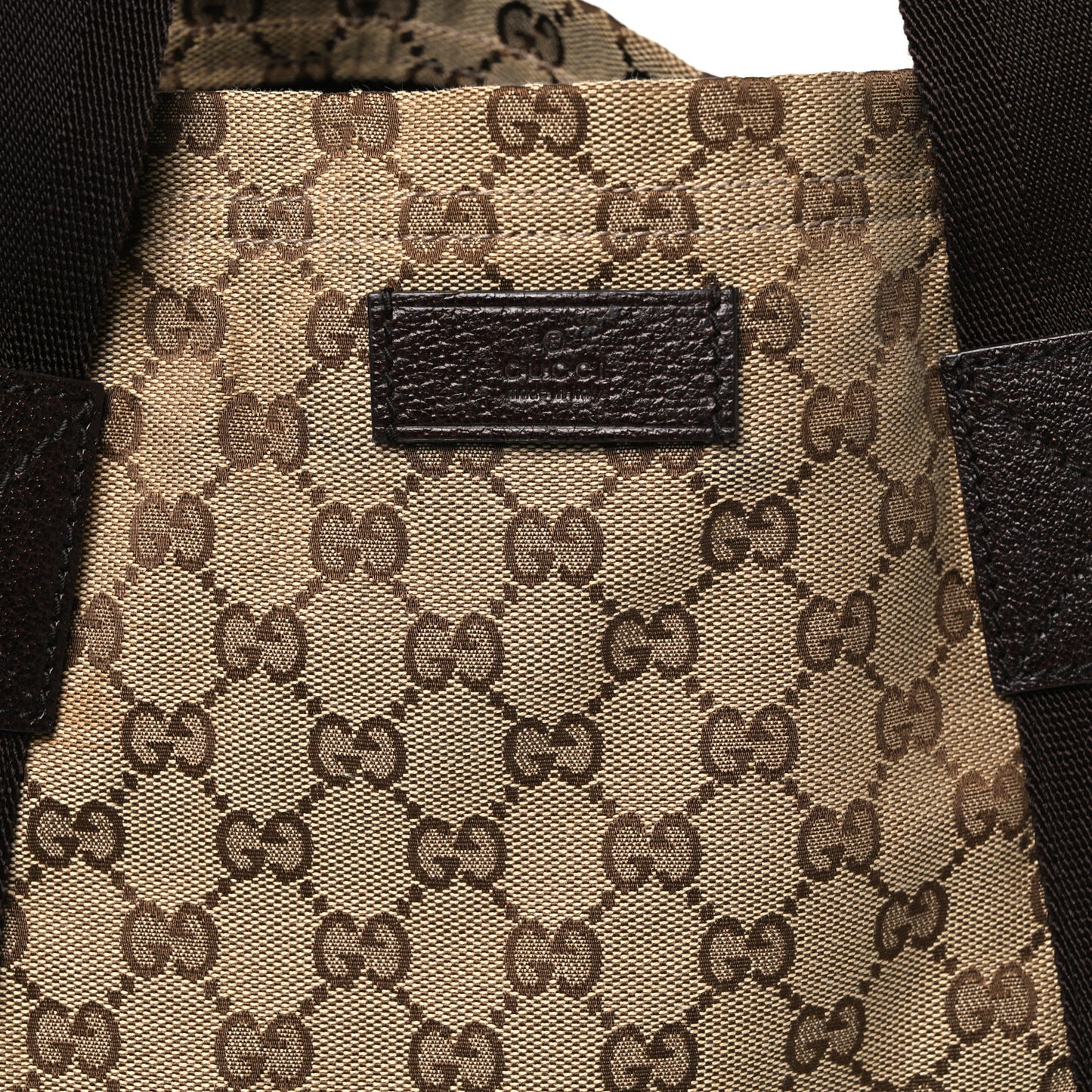GG Monogram Medium Handle Vertical Tote Bag Dark Brown