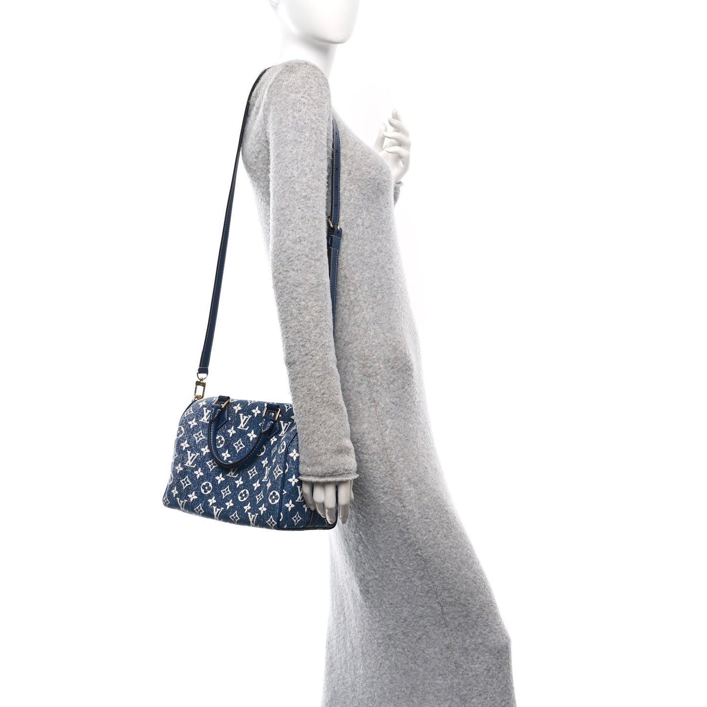Monogram Jacquard Denim Speedy Bandouliere 25 Bleu