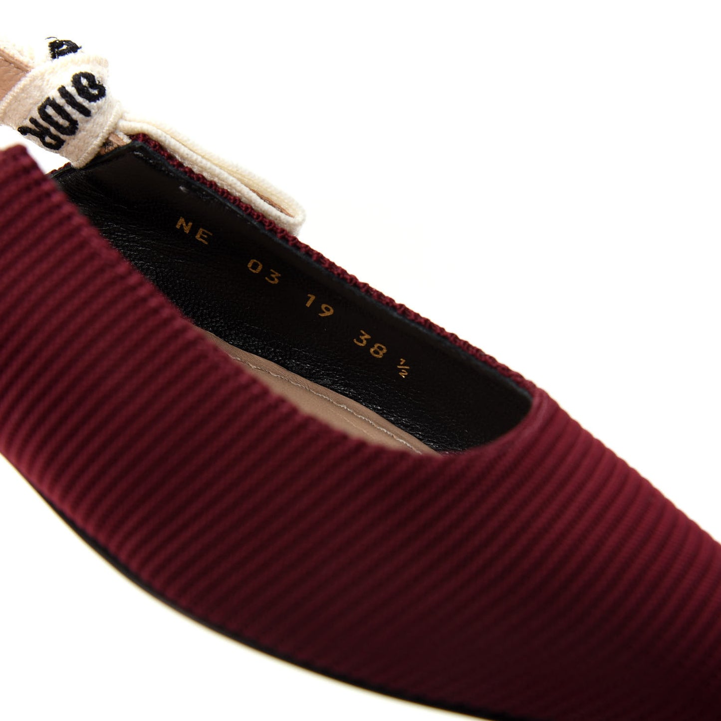 Technical Canvas Ribbon J Adior Sling-Back Ballet Flats 38.5 Rouge Black