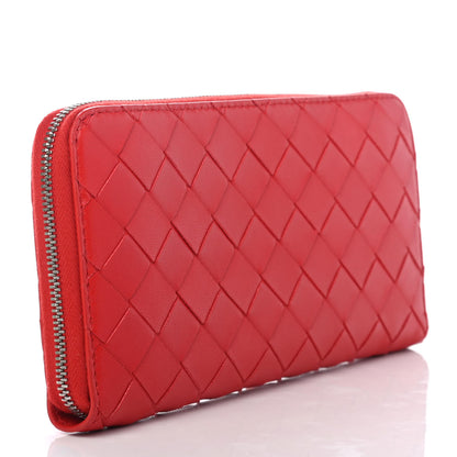 Bottega Veneta Nappa Intrecciato Zip Around Wallet Red 3 of 8