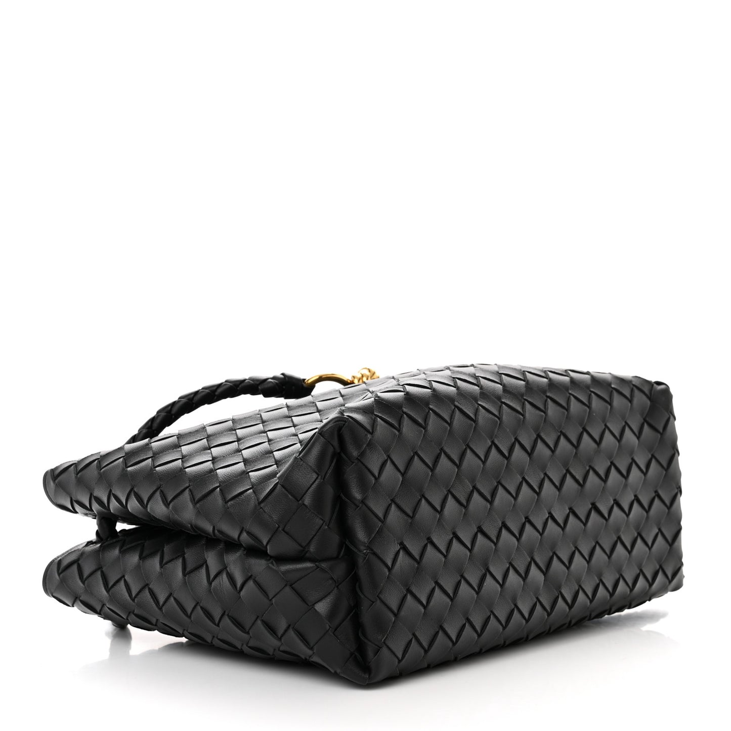 Nappa Intrecciato Medium Andiamo Shoulder Bag Black