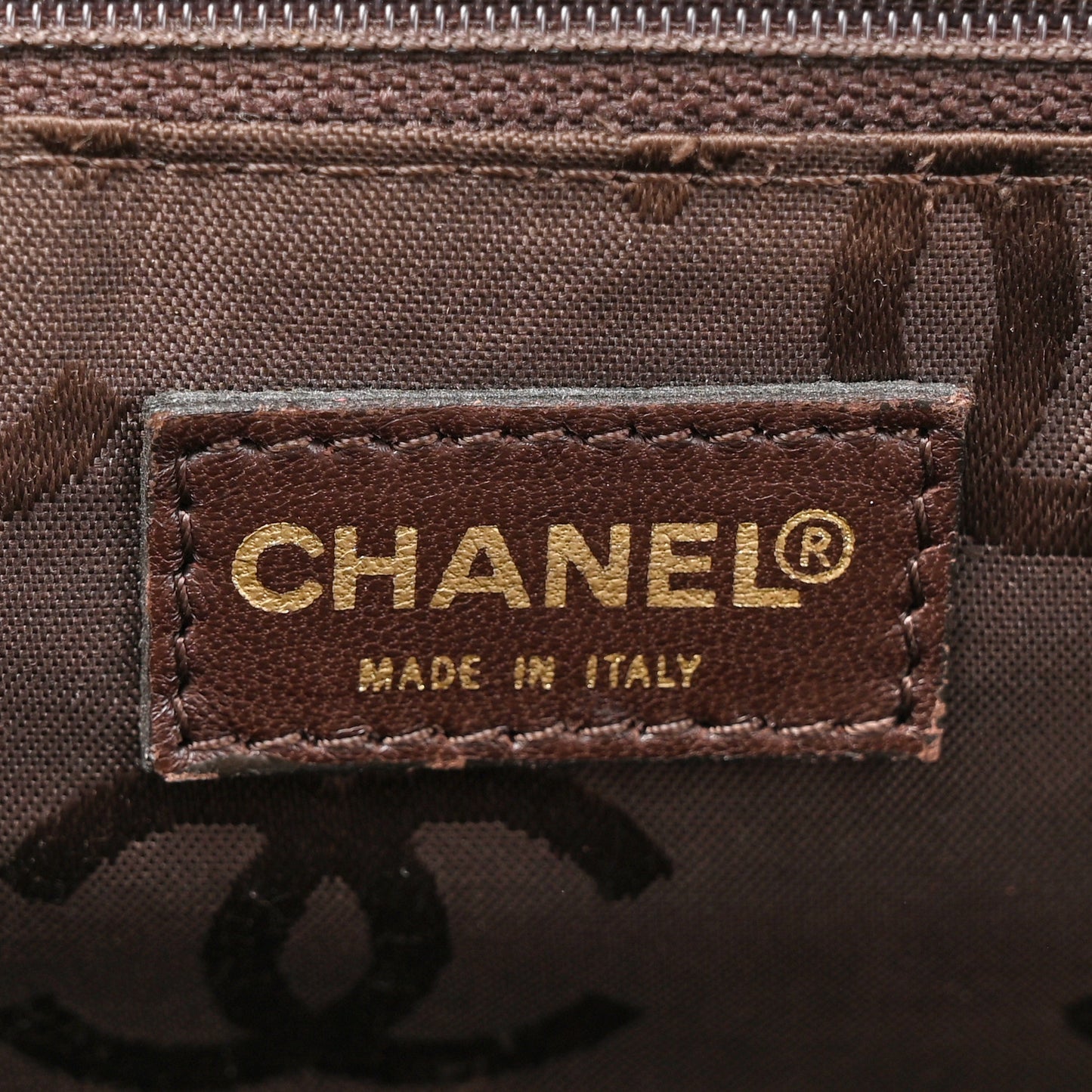 Calfskin Stitched Chocolate Bar Shopping Tote Dark Brown