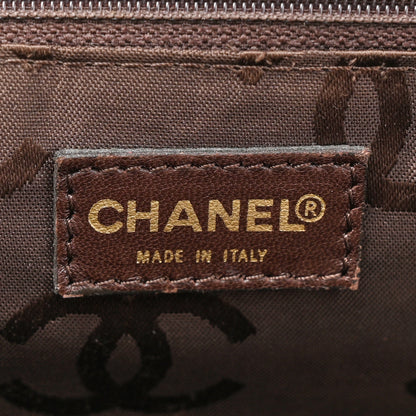 Chanel Calfskin Stitched Chocolate Bar Shopping Tote Dark Brown 6 of 19