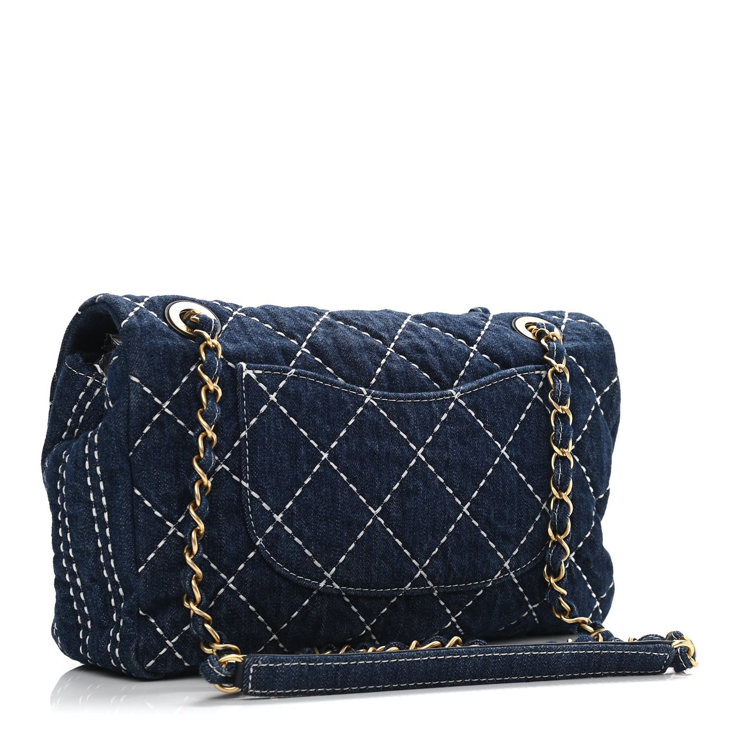 Chanel Denim Quilted Medium Denim Trip Single Flap Blue 3 of 10