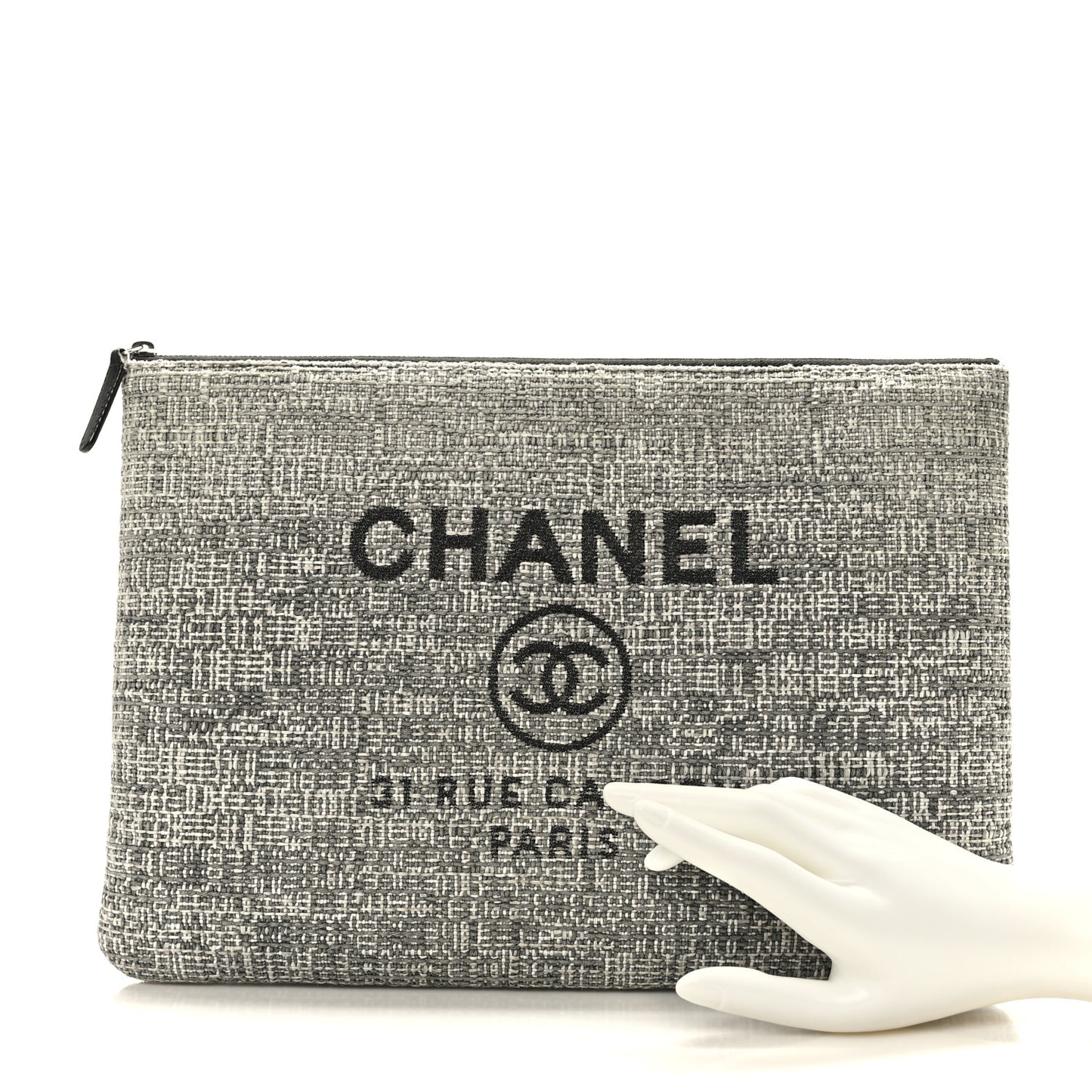 Canvas Medium Deauville Cosmetic Pouch Grey