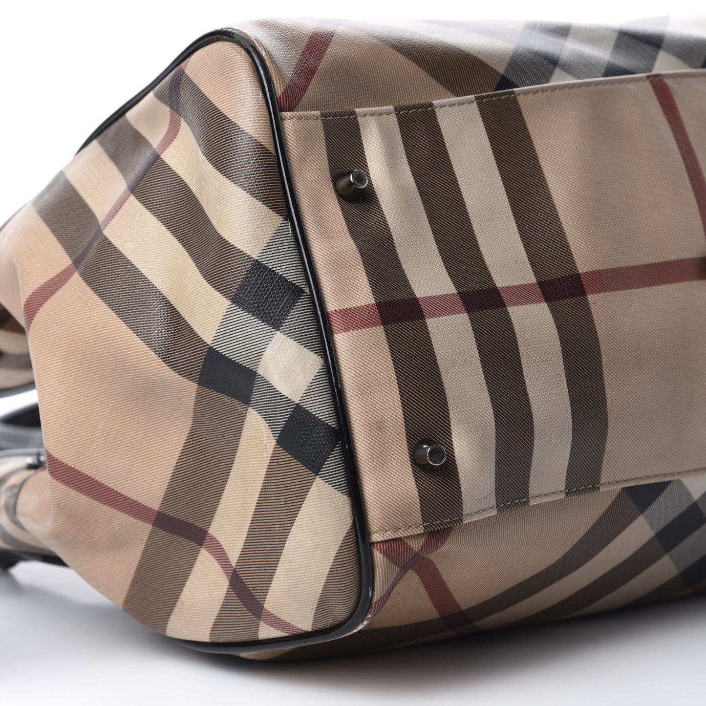 Patent Nova Check Small Bilmore Tote Black