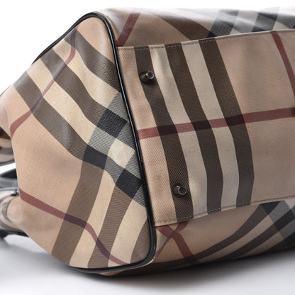 Burberry Patent Nova Check Small Bilmore Tote Black 6 of 20