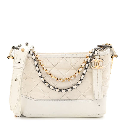Chanel Aged Calfskin Quilted Small Gabrielle Hobo White 1 of 23