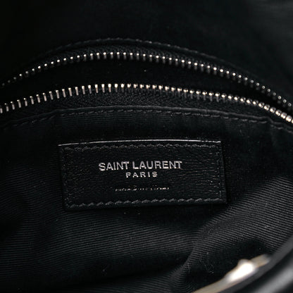 Saint Laurent Lambskin Quilted Toy Loulou Puffer Monogram Chain Satchel Black 6 of 9