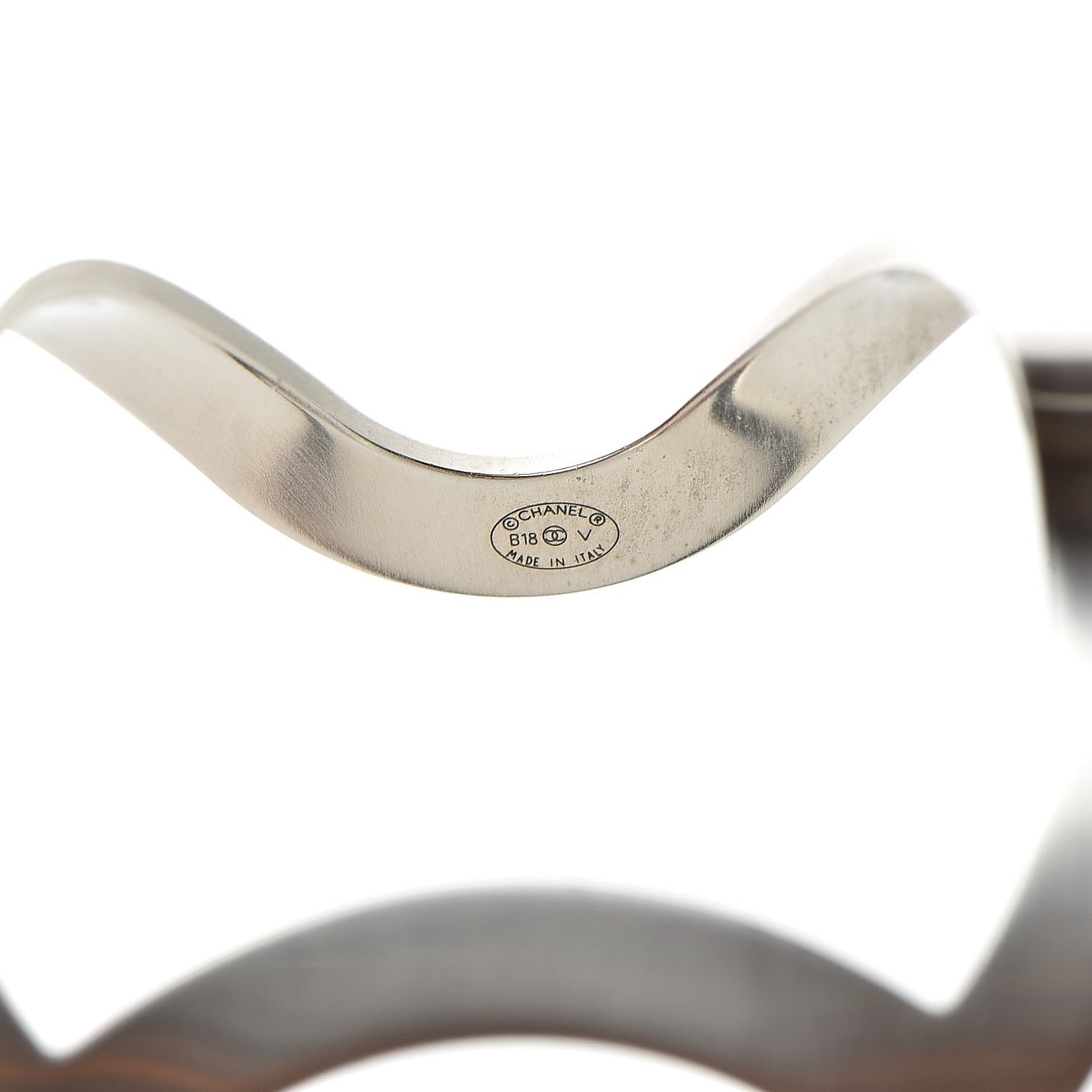 Chanel Metal CC Cuff Silver 4 of 6
